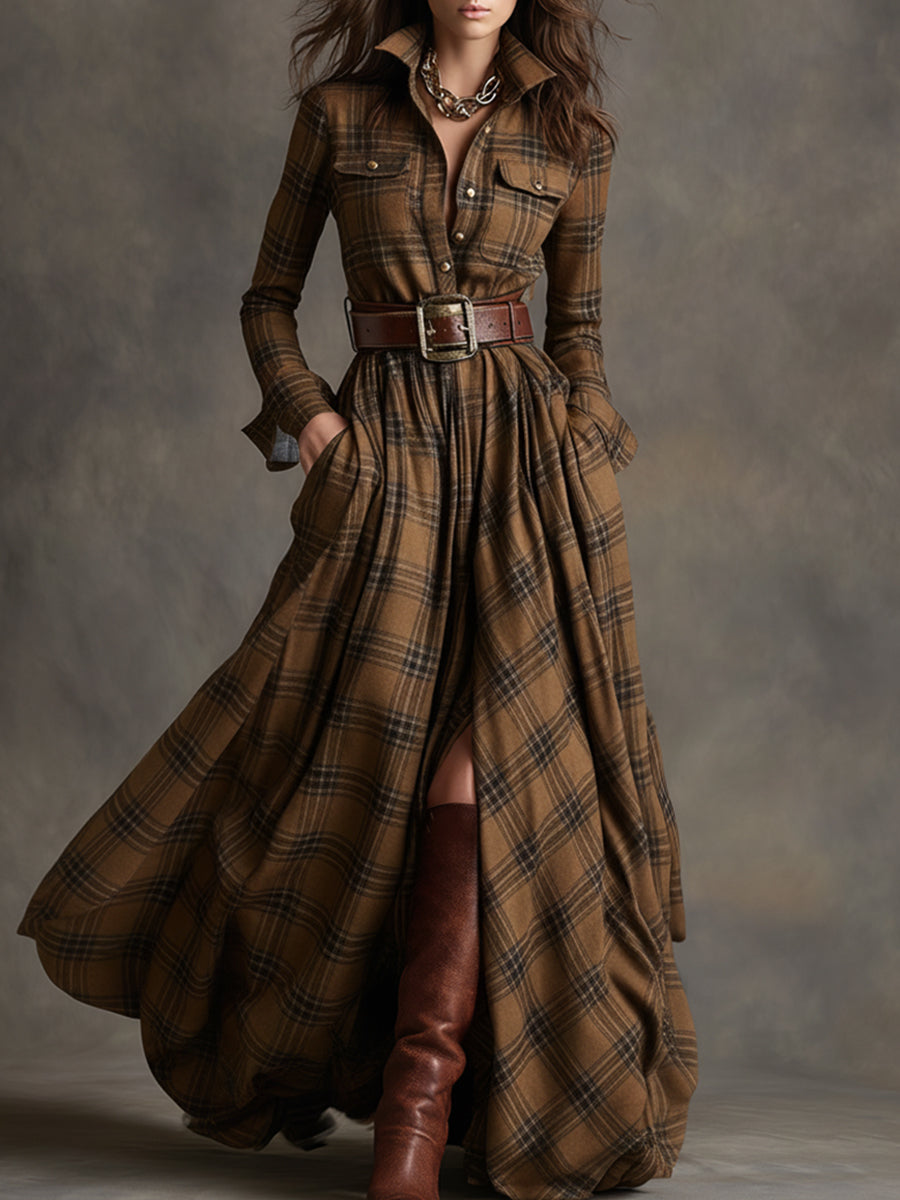 Samantha Women's Shirt Dress | Vintage Plaid, Breathable Fabric 8