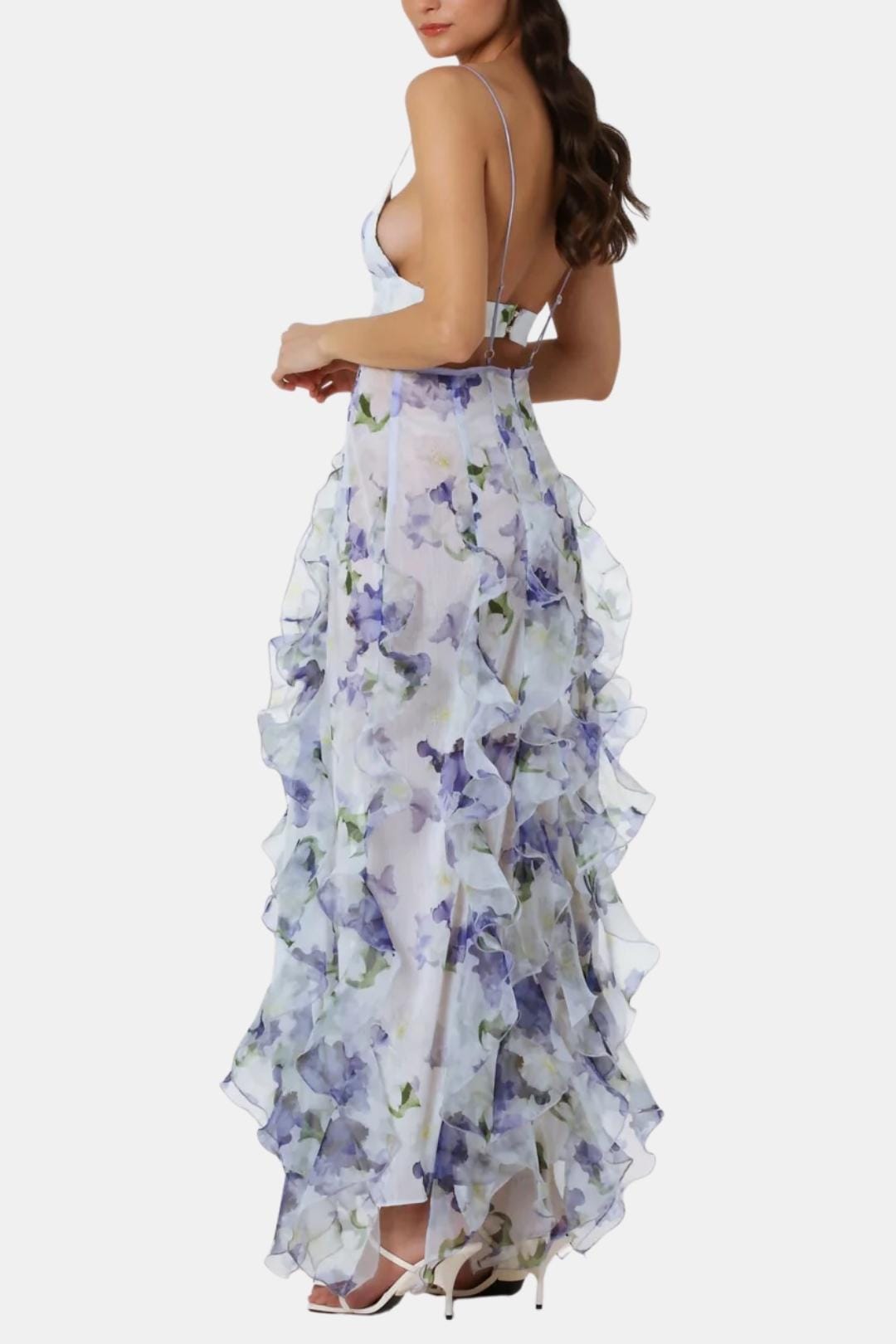 Sharon Women's Maxi Dress | Ruffle Design, Floral Print 1