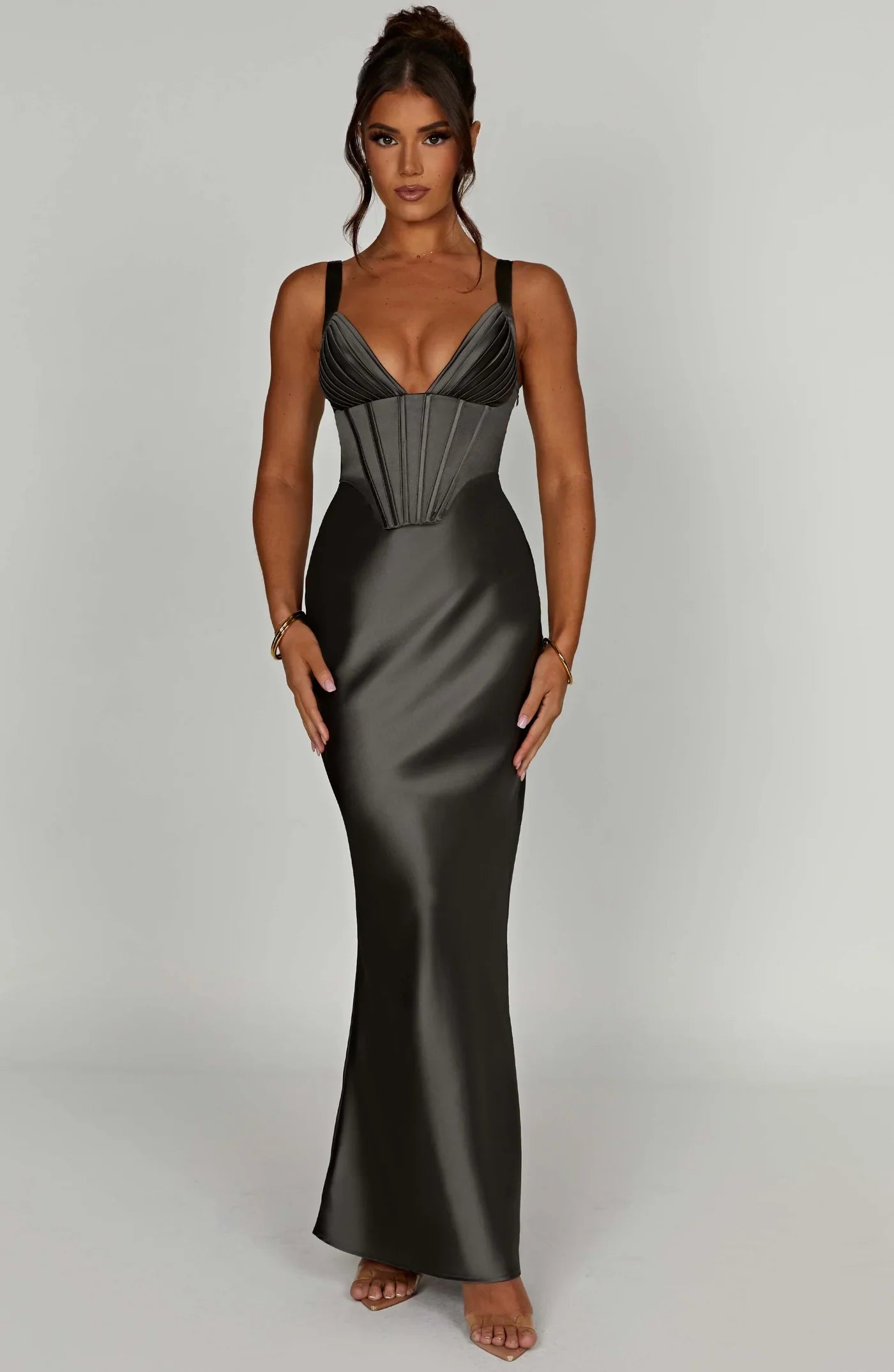 Sierra Women's Formal Dress | Elegant Scarlet, Corset-Inspired Design 4