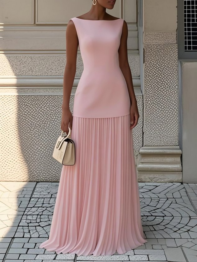 Sierra Women's Maxi Dress | Elegant Pleated Design 1