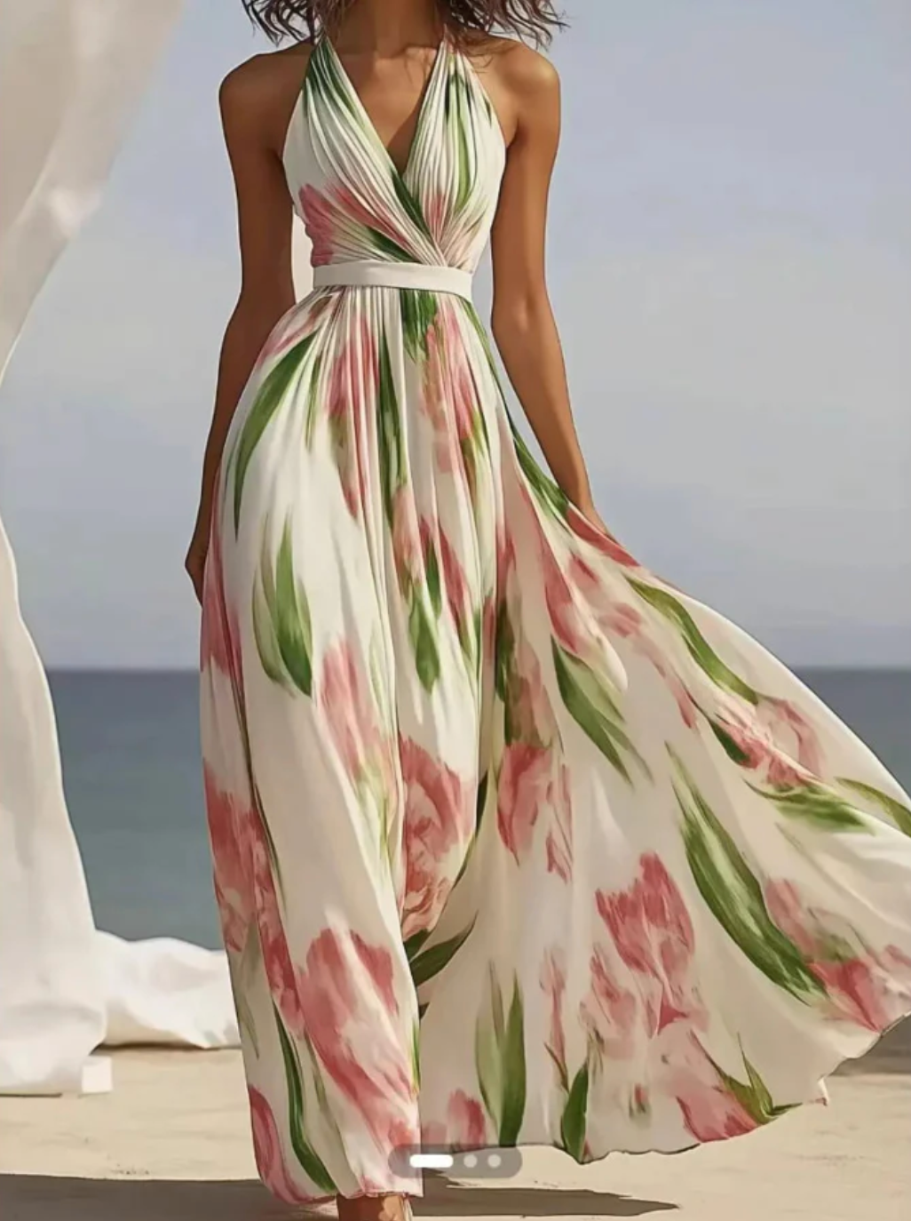 Sleek Women's Maxi Dress | Lightweight Chiffon, Flowy Silhouette 2