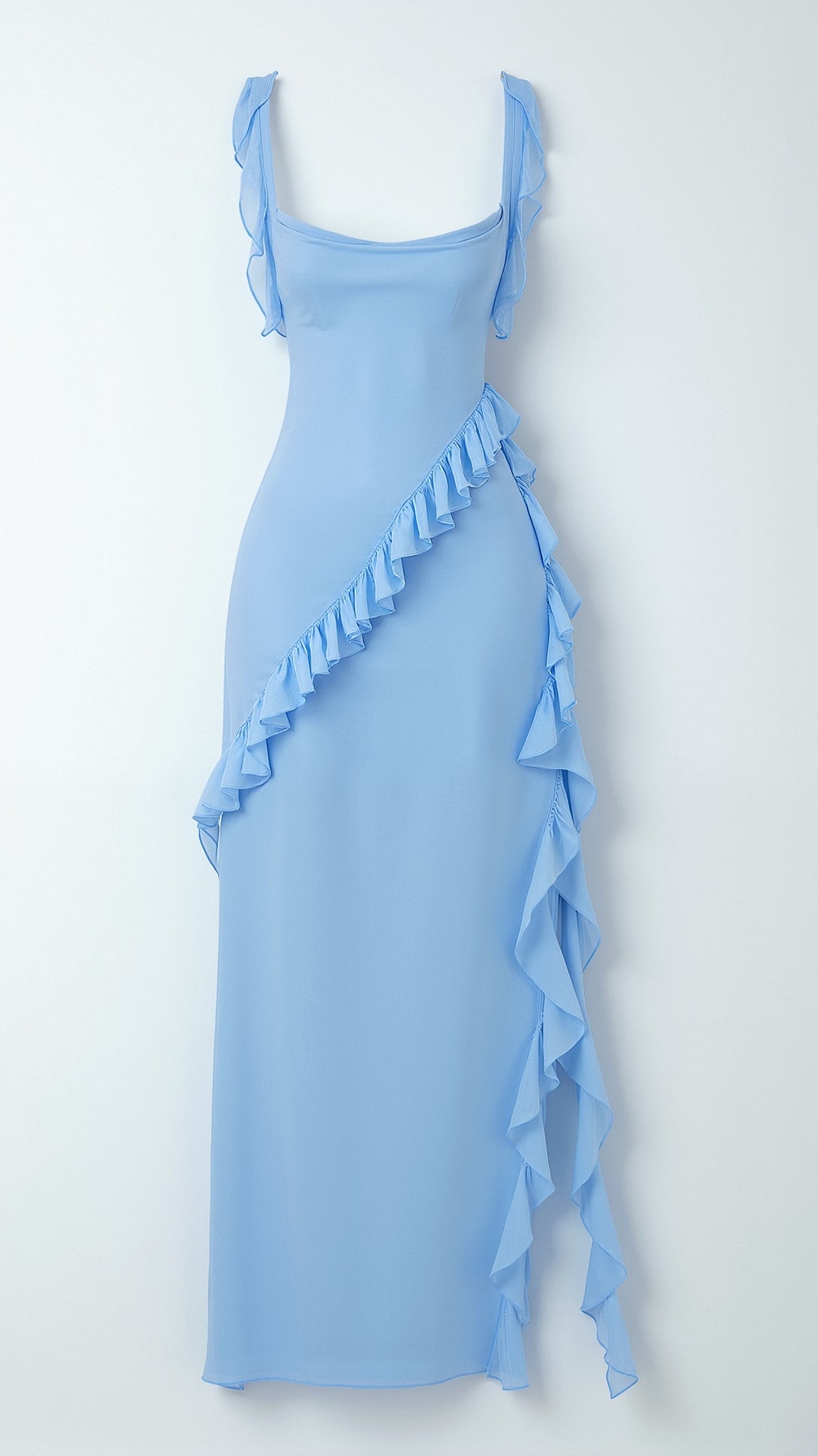 Sophie Women's Maxi Dress | Elegant Ruffles, High Slit for Summer Events 5