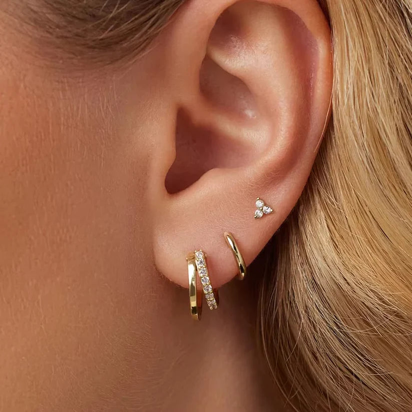 Tara Women's Stud Earrings | Sterling Silver with Crystals, Hypoallergenic 1