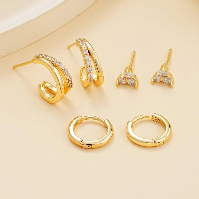 Tara Women's Stud Earrings | Sterling Silver with Crystals, Hypoallergenic 2
