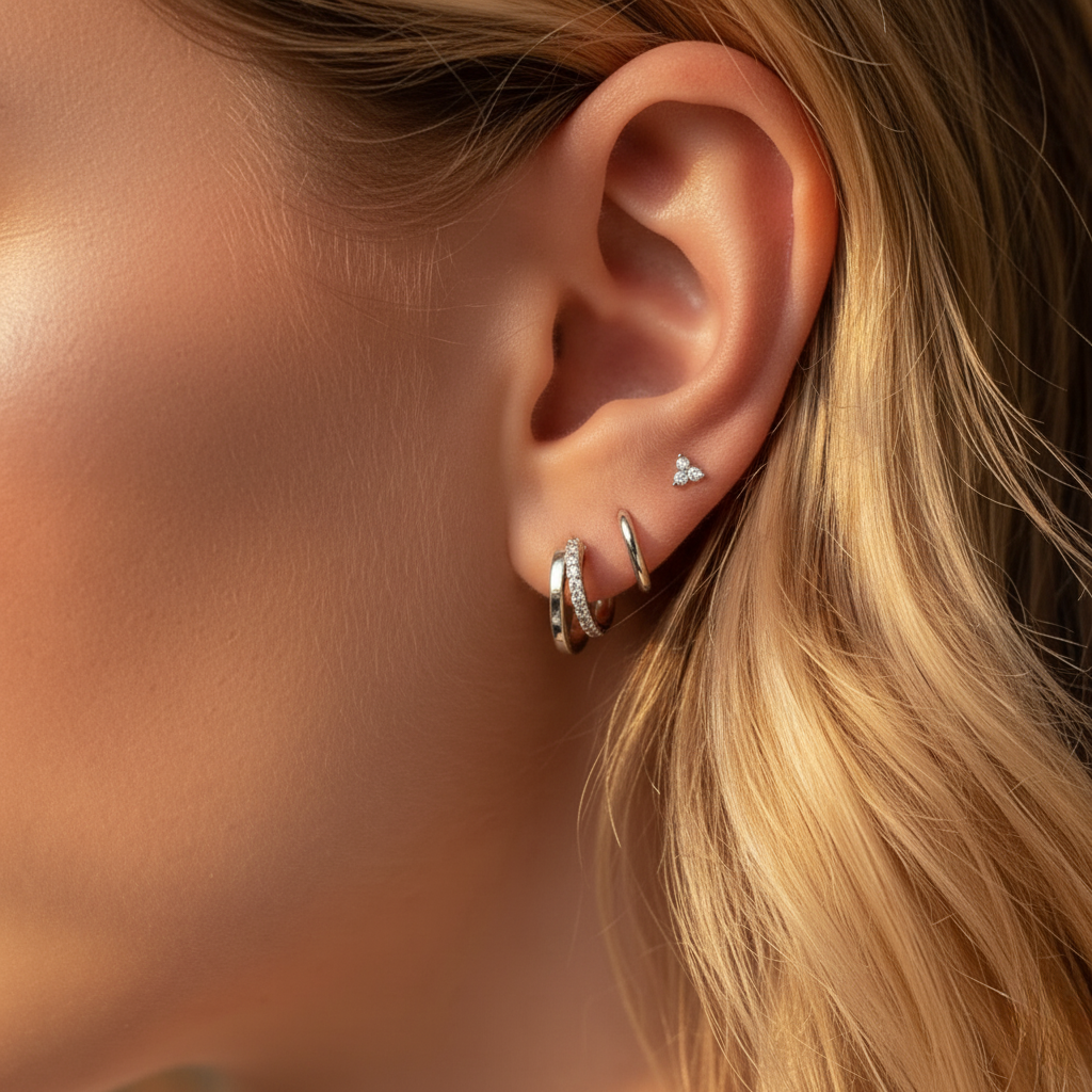 Tara Women's Stud Earrings | Sterling Silver with Crystals, Hypoallergenic 4