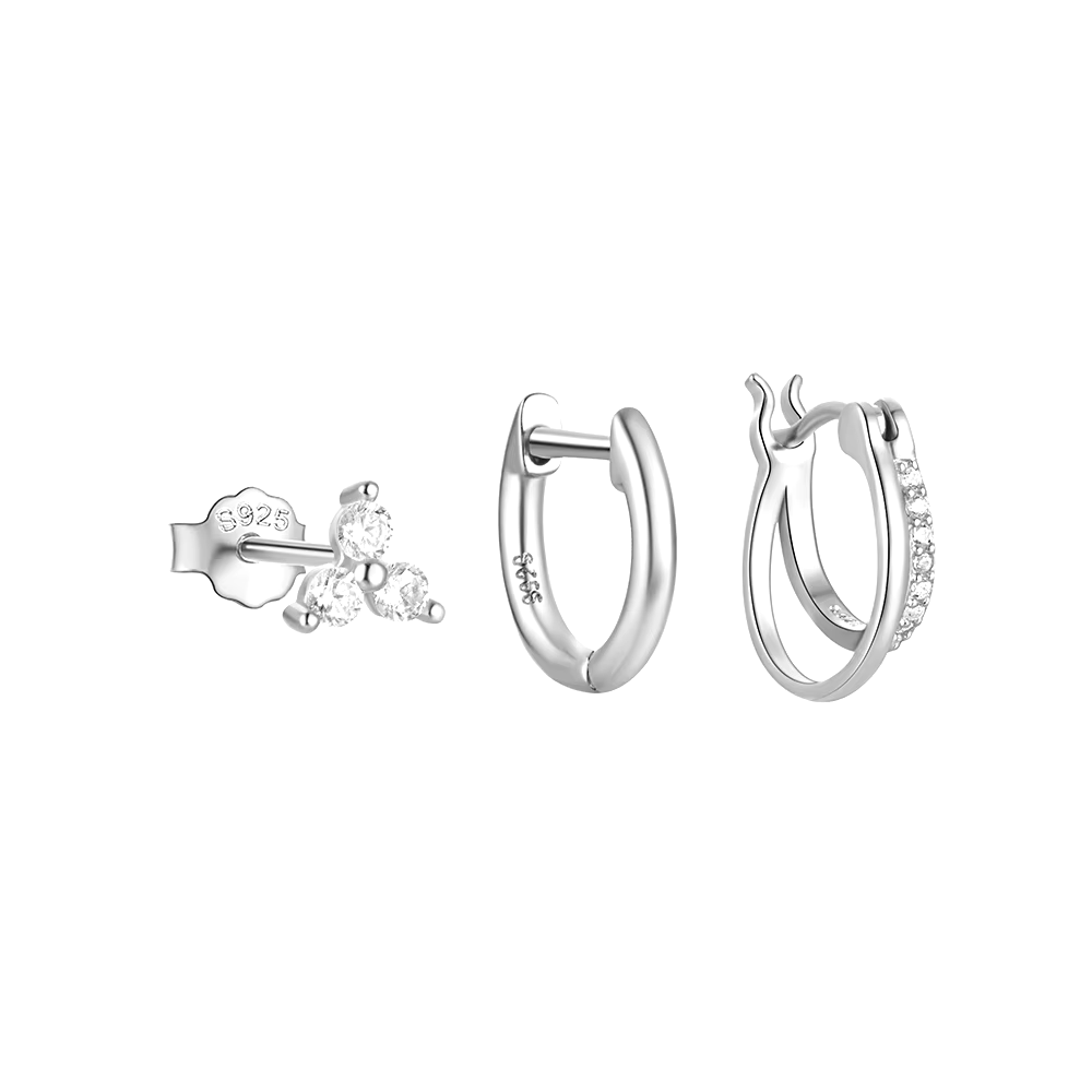 Tara Women's Stud Earrings | Sterling Silver with Crystals, Hypoallergenic 6