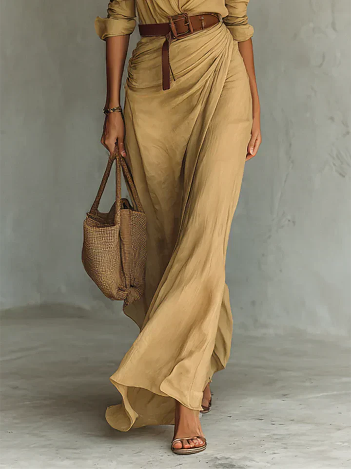 Ulyssa Women's Maxi Dress | Wrap Style with Lapel Collar, Lightweight and Flowy 3