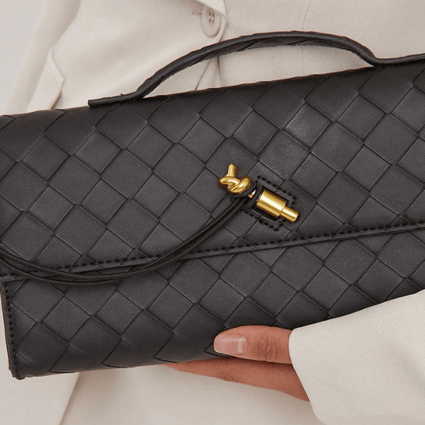 Vara Women's Clutch Bag | Woven Vegan Leather, Elegant Design 2