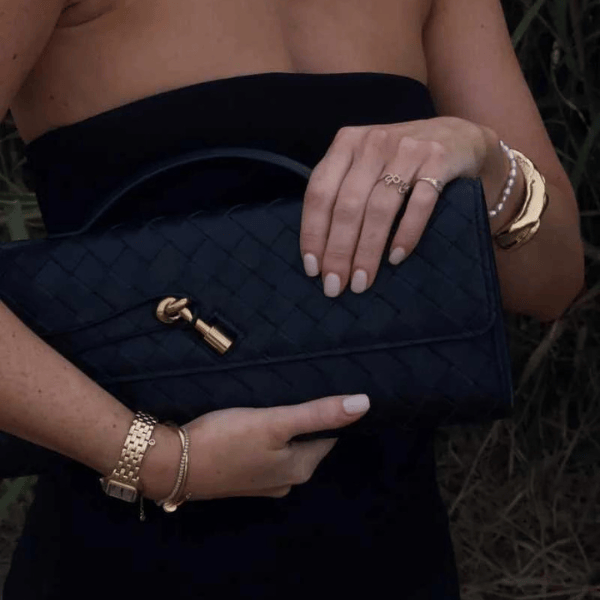 Vara Women's Clutch Bag | Woven Vegan Leather, Elegant Design 4