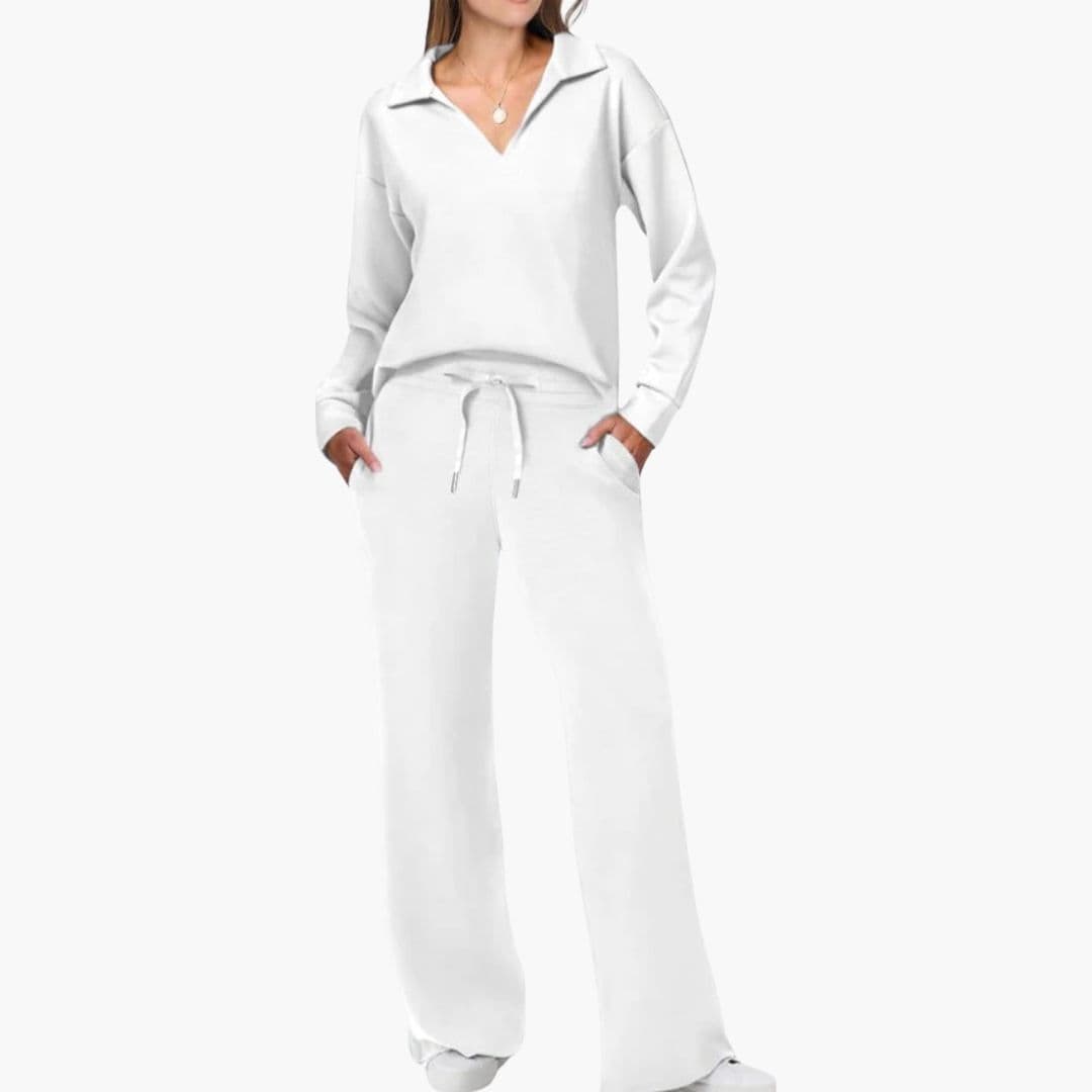 Vera Women's Loungewear Set | V-Neck Top & Relaxed Trousers 6