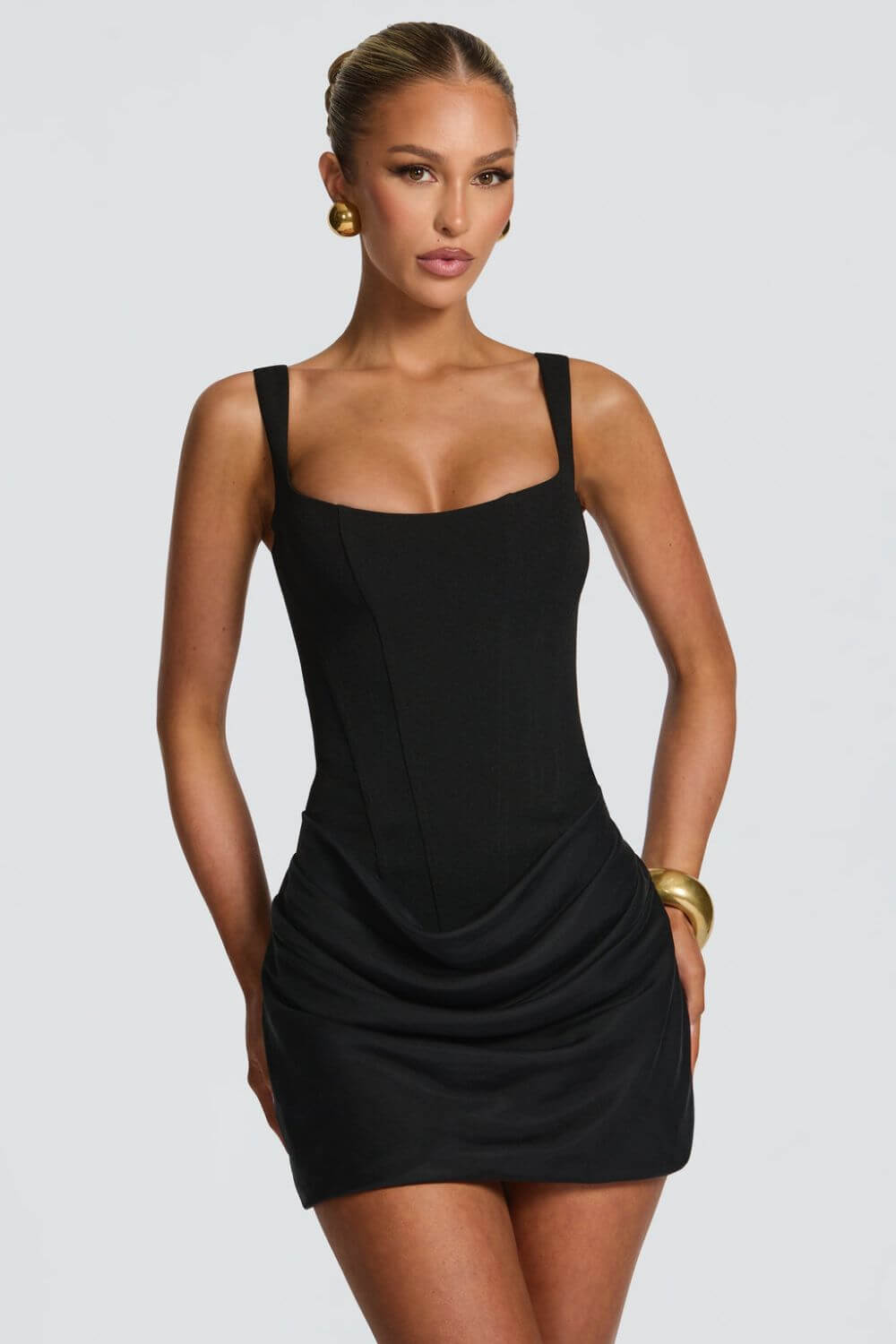 Vera Women's Mini Dress | High-Density Stretch Satin, Body-Hugging Cocktail Dress 8