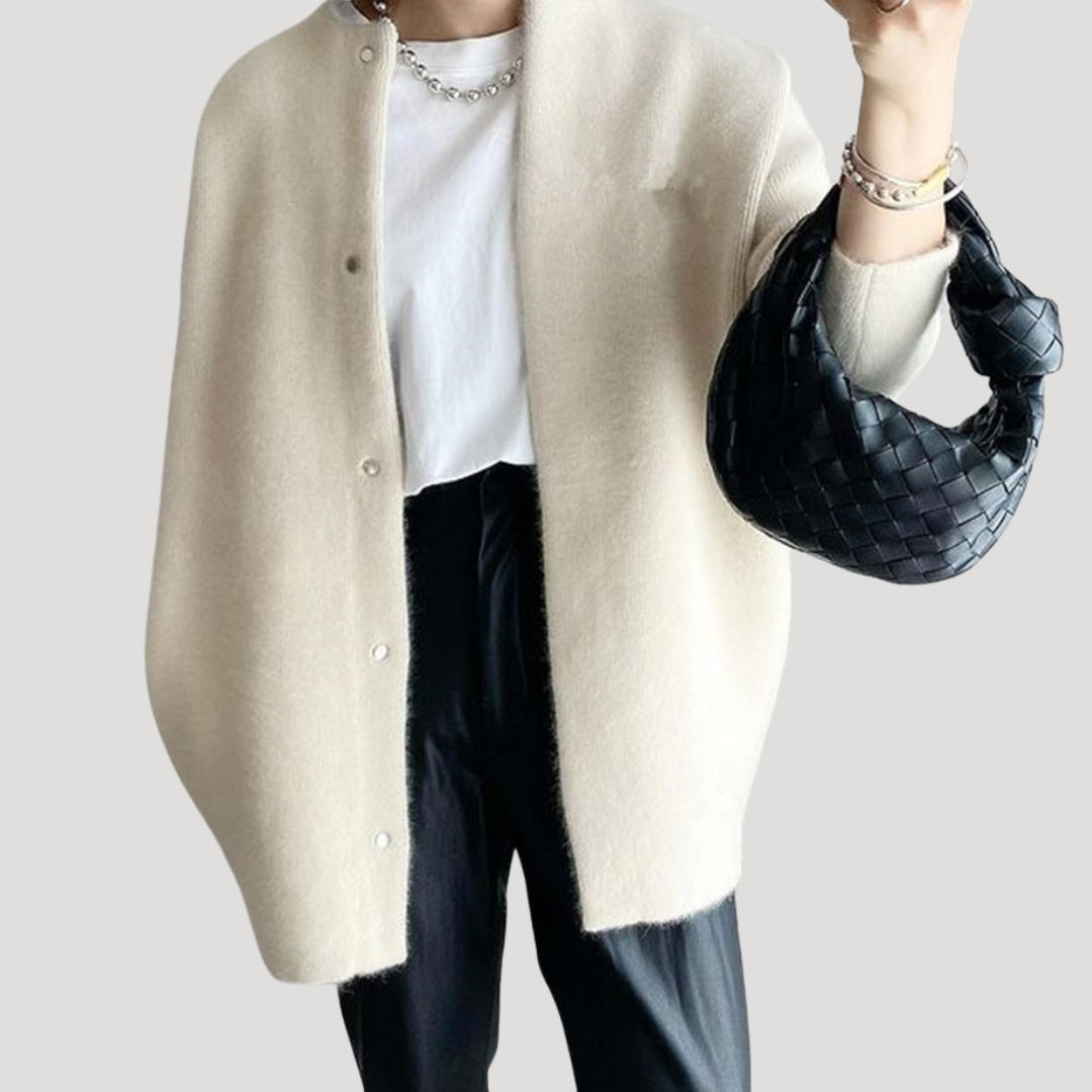 Wendy Women's Long Cardigan | Cozy Wool Knit, Open Front 6