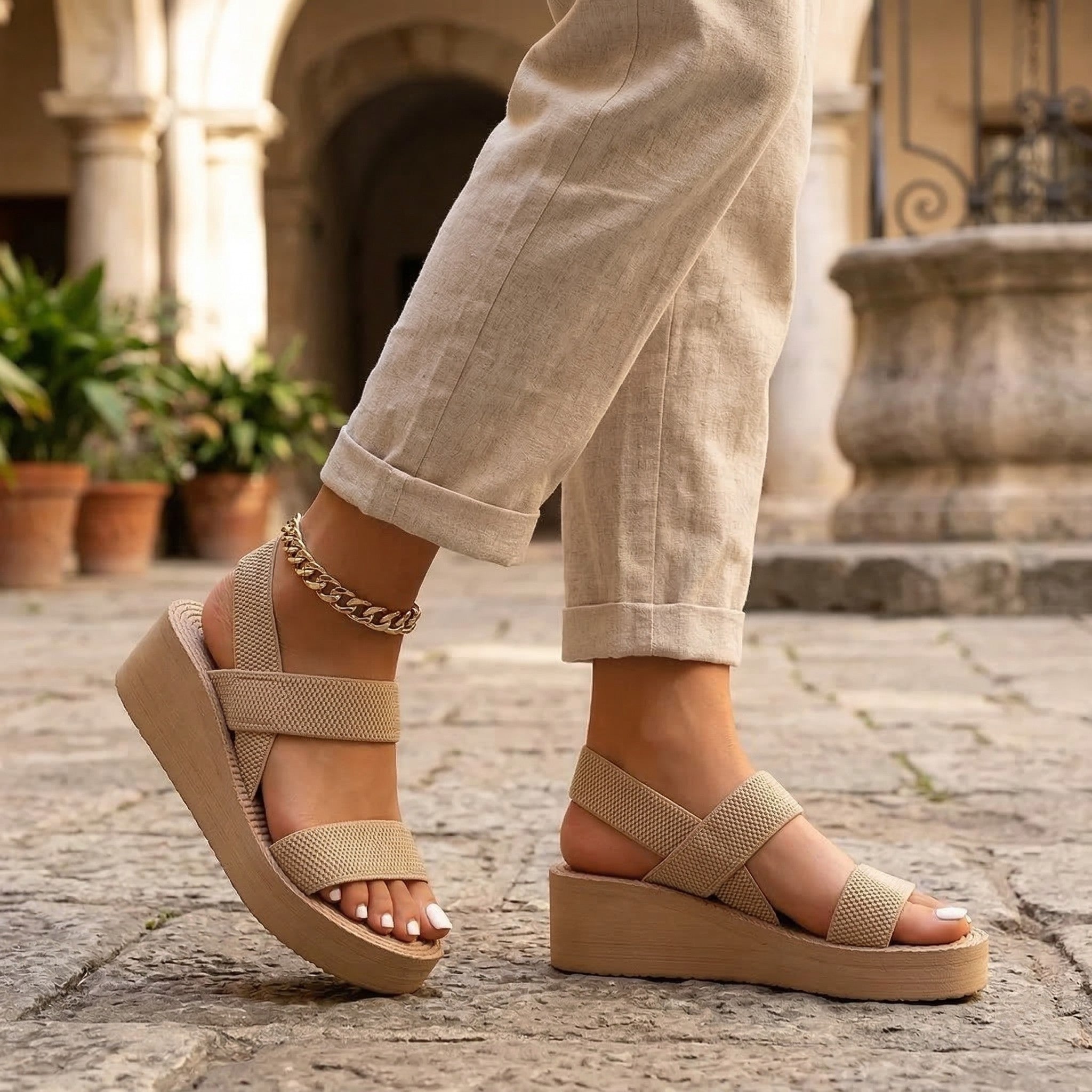 Wendy Women's Platform Sandals | Open Toe Wedge, Casual Summer Footwear 1