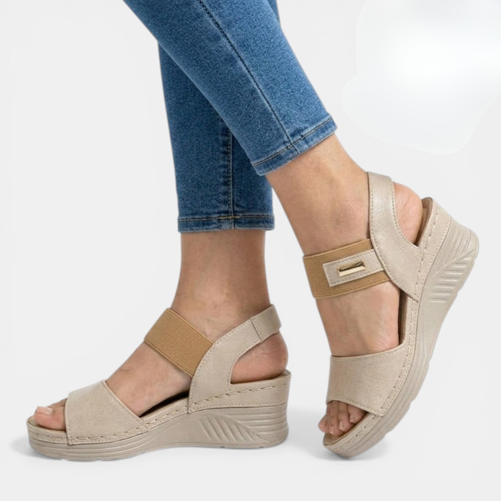 Wendy Women's Platform Sandals | Orthopedic Double Strap Wedge 1