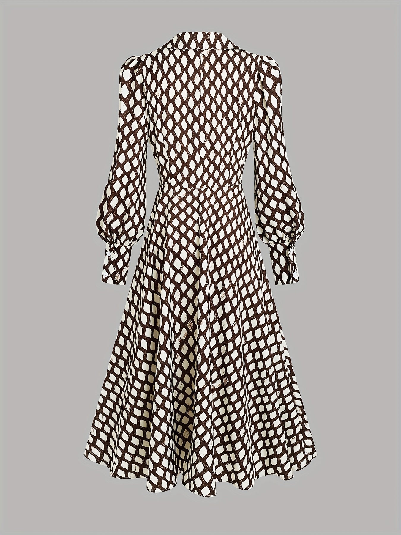 Zara Lizzy Women's Dress | Rhombus Print, Elegant Wedding Guest Dress 5