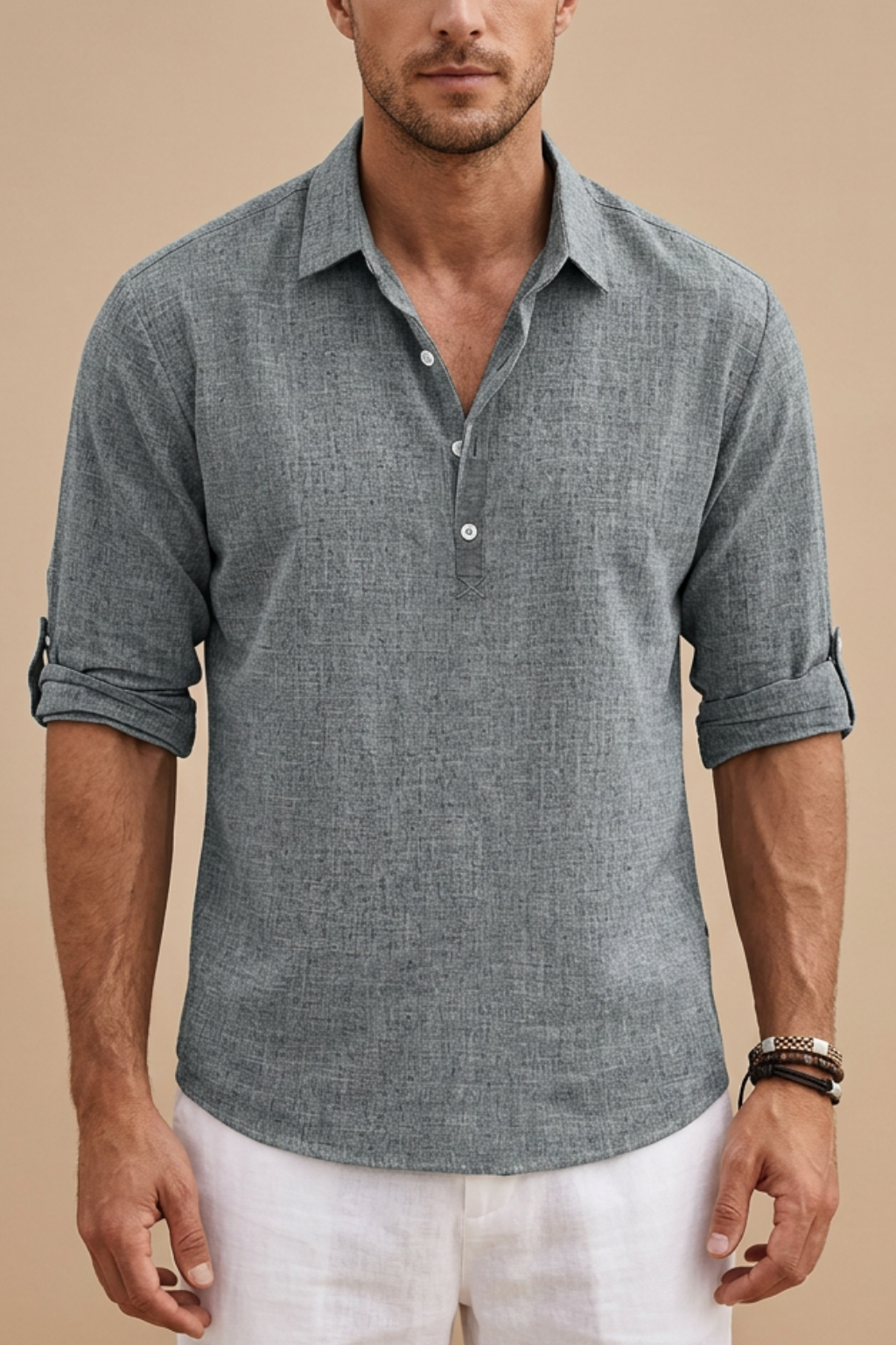 Men's Linen Polo Shirt – Classic Fit Summer Style