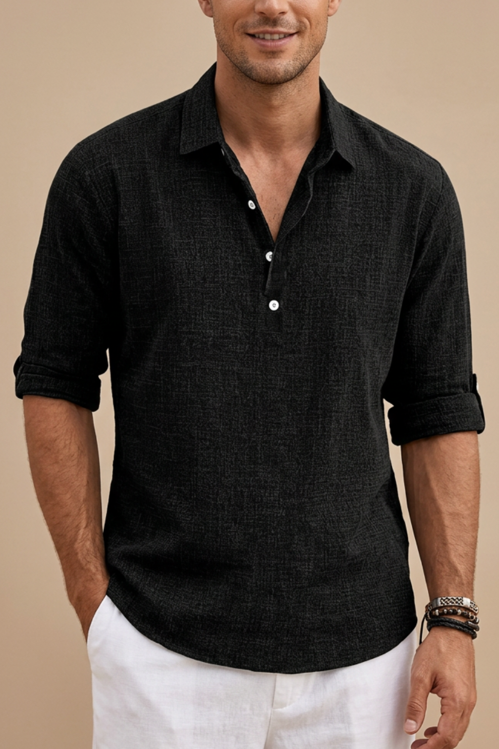 Men's Linen Polo Shirt – Classic Fit Summer Style