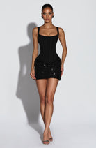 Amara Women's Mini Dress | Corset-Style, Textured Skirt 7