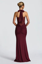 Ava Women's Evening Gown | Lightweight Satin, Elegant Halterneck Design 8