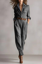 Ava Women's Jumpsuit | Tailored Fit with Check Pattern 1