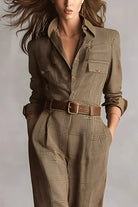 Ava Women's Jumpsuit | Tailored Fit with Check Pattern 2