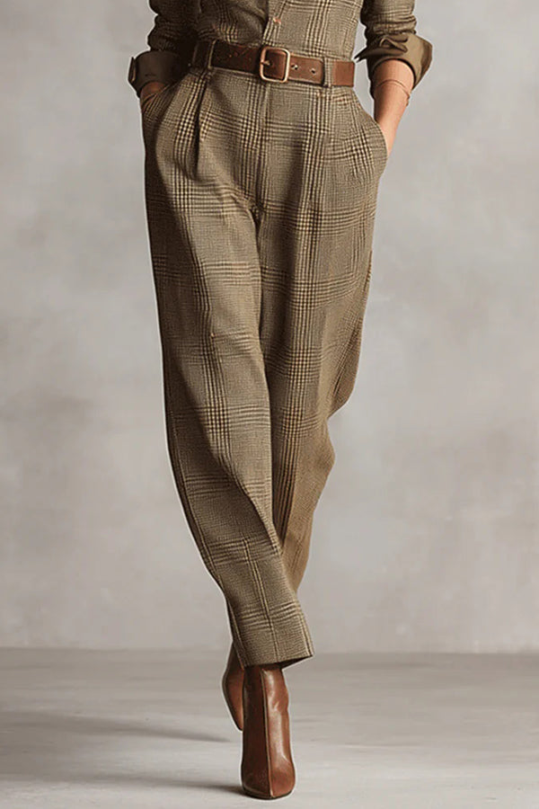 Ava Women's Jumpsuit | Tailored Fit with Check Pattern 3