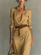 Ava Women's Maxi Dress | Elegant Design with Adjustable Belt 2
