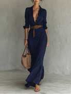 Ava Women's Maxi Dress | Elegant Design with Adjustable Belt 3