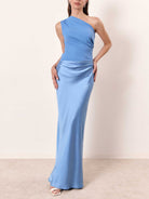 Ava Women's Maxi Dress | One Shoulder Pleated Design, Elegant Summer Dress 2
