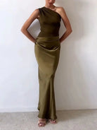 Ava Women's Maxi Dress | One Shoulder Pleated Design, Elegant Summer Dress 7