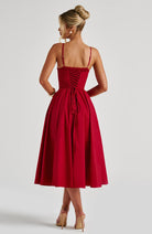 Ava Women's Midi Dress | Asymmetric Neckline, Side Split 1
