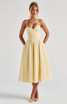 Ava Women's Midi Dress | Asymmetric Neckline, Side Split 10