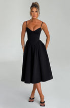 Ava Women's Midi Dress | Asymmetric Neckline, Side Split 6