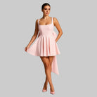 Ava Women's Wedding Guest Dress | Fitted Bodice with Flared Skirt, Oversized Bow 1