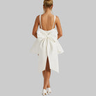 Ava Women's Wedding Guest Dress | Fitted Bodice with Flared Skirt, Oversized Bow 5