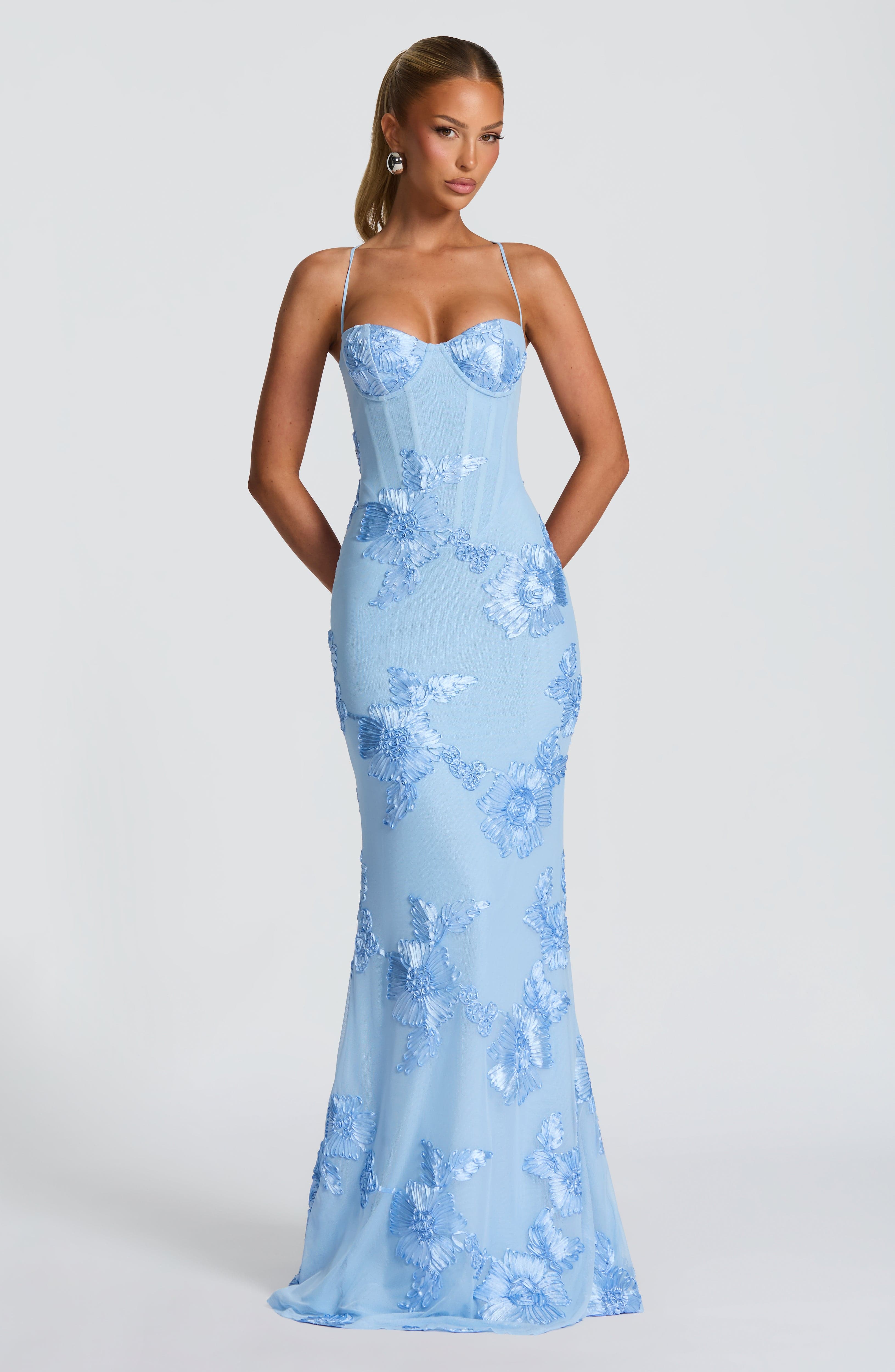 Aveline Women's Evening Gown | Floral Corset Design, Formal Dress 2