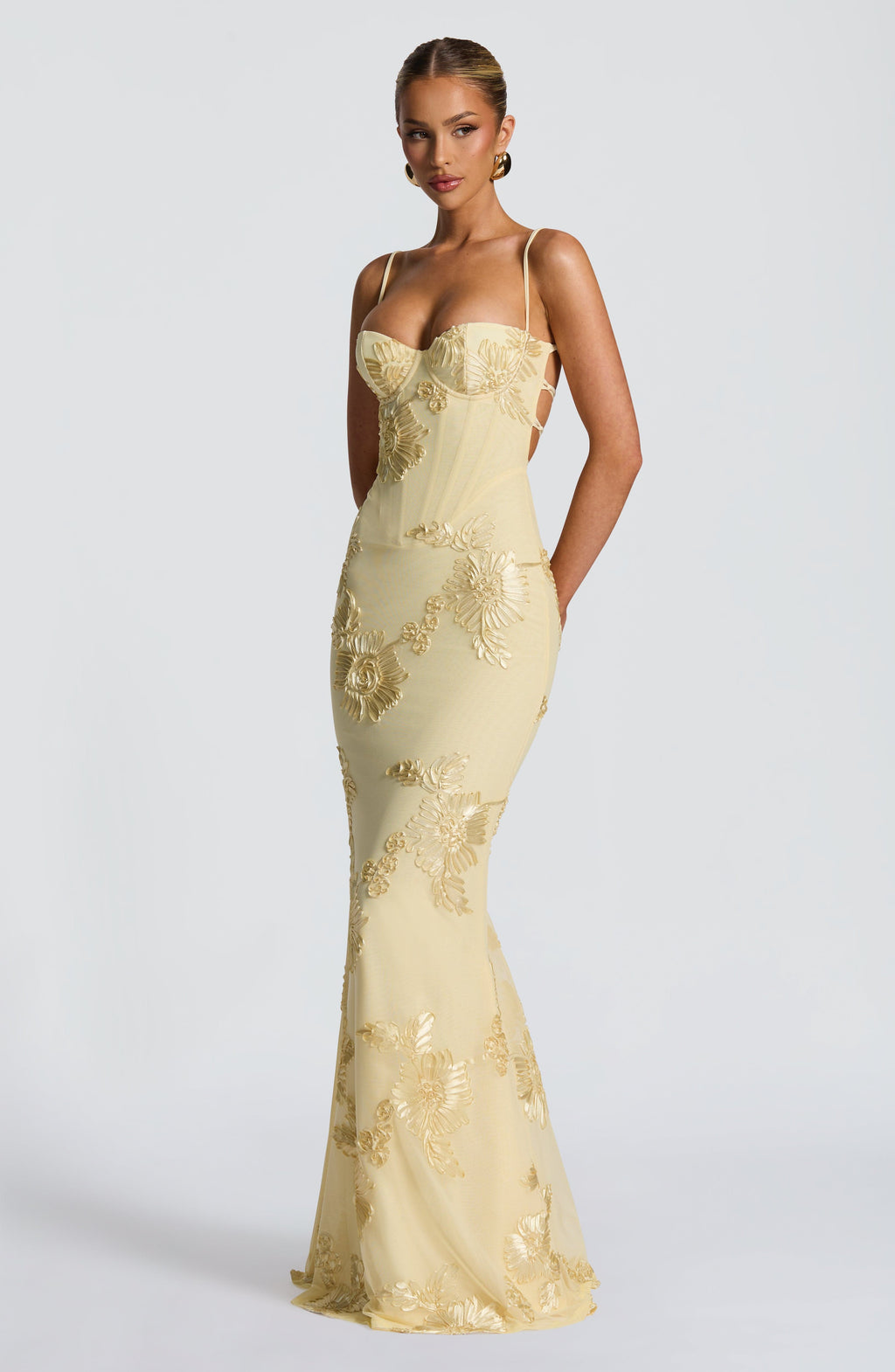 Aveline Women's Evening Gown | Floral Corset Design, Formal Dress 4