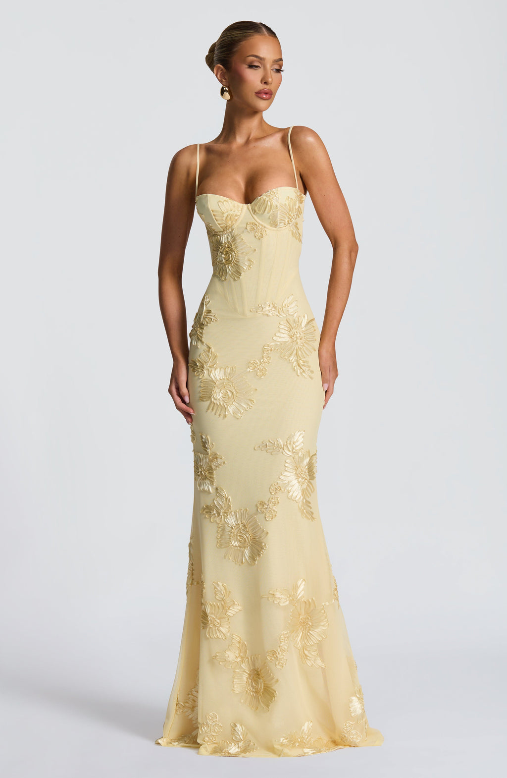 Aveline Women's Evening Gown | Floral Corset Design, Formal Dress 5