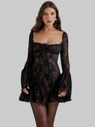 Ayla Women's Mini Dress | Sheer Lace, Romantic Cocktail Elegance 3