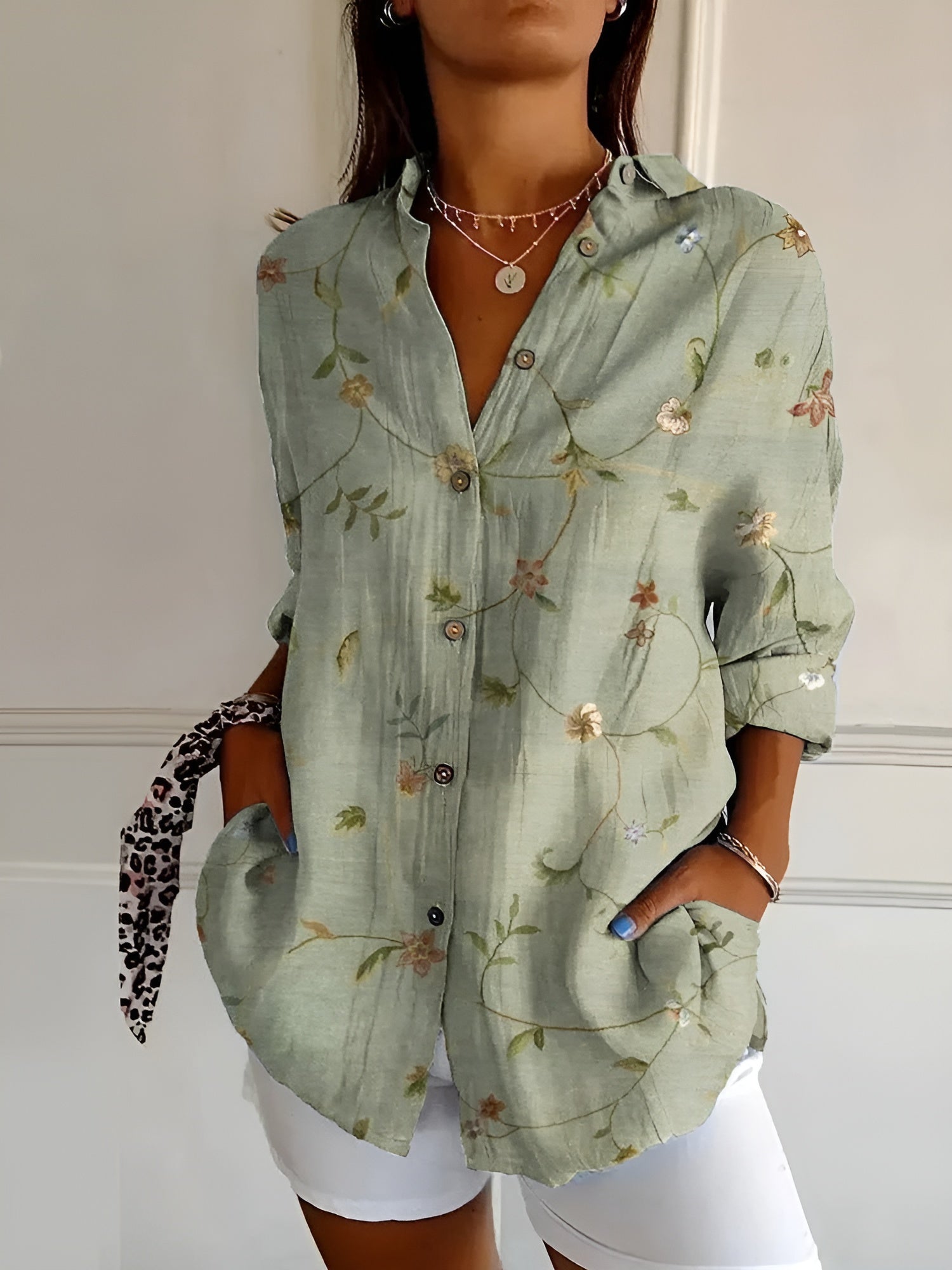 Bella Women's Blouse | Breathable Cotton, Long Sleeve Elegant Top 1