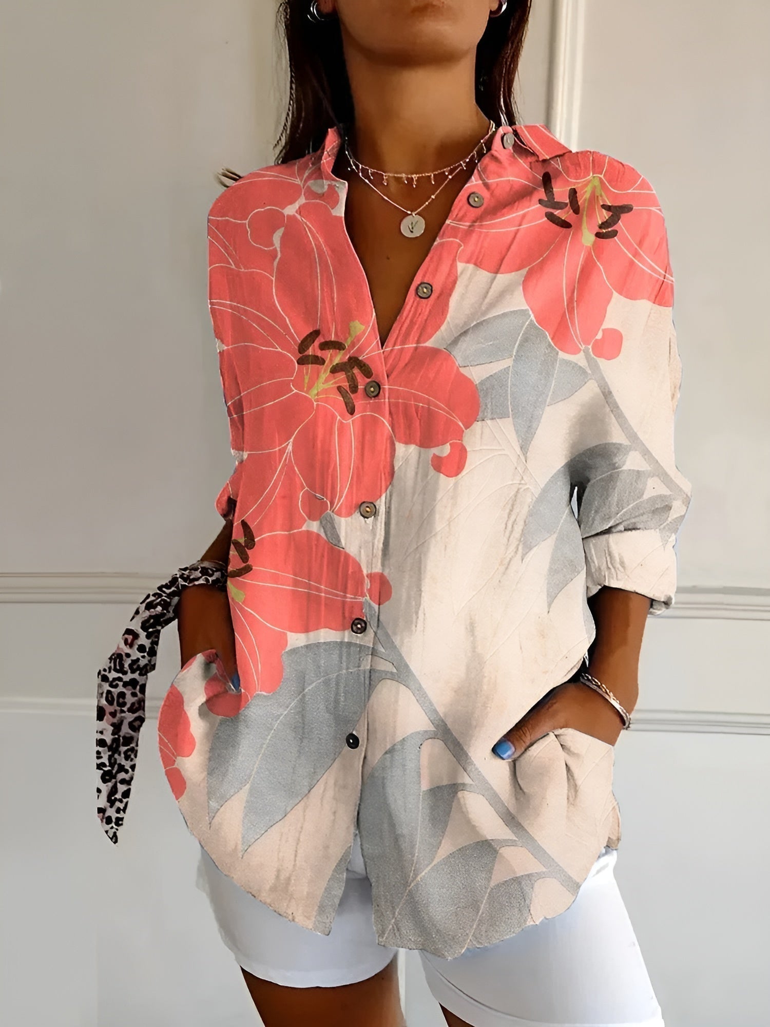 Bella Women's Blouse | Breathable Cotton, Long Sleeve Elegant Top 2