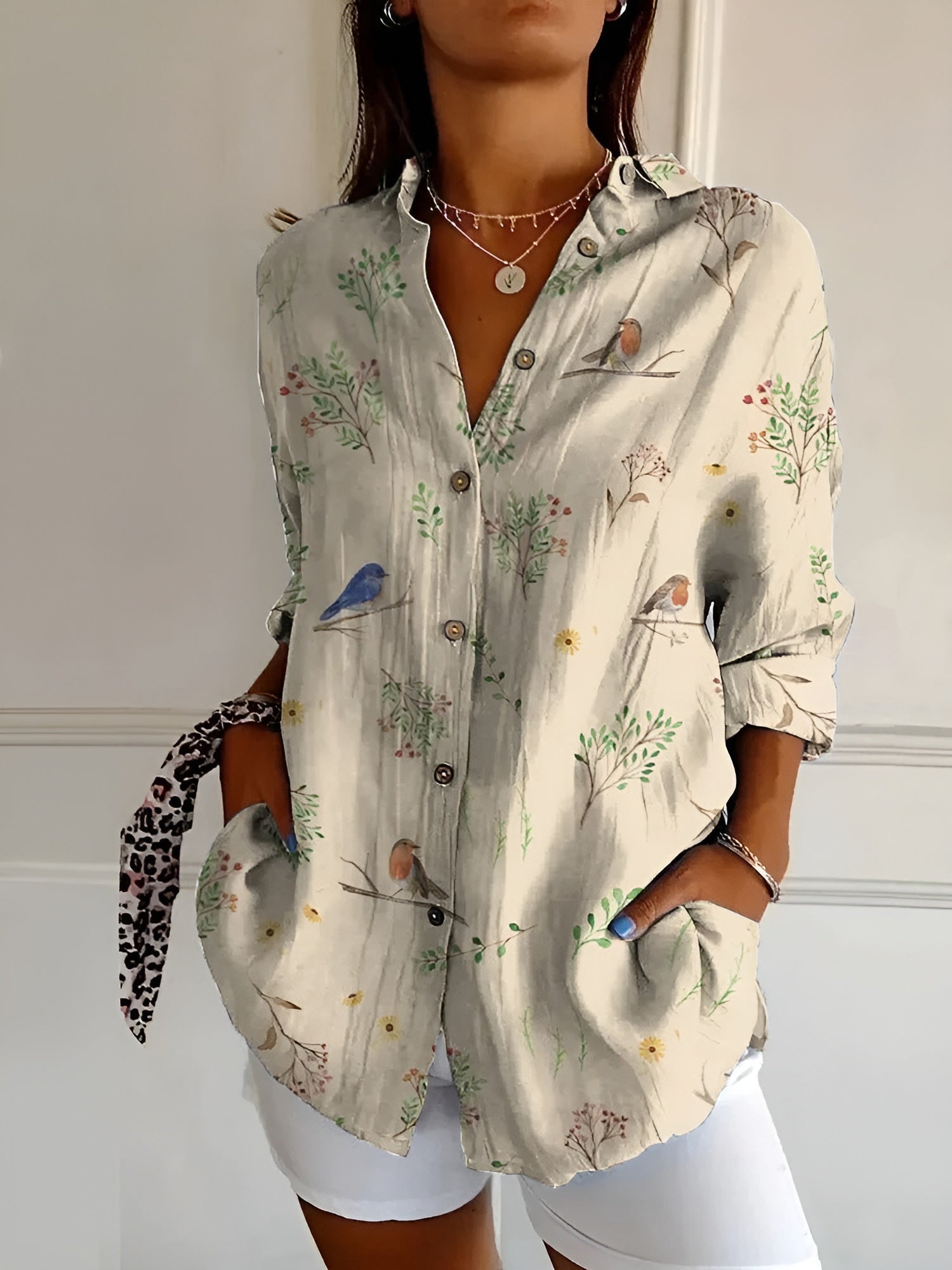Bella Women's Blouse | Breathable Cotton, Long Sleeve Elegant Top 5
