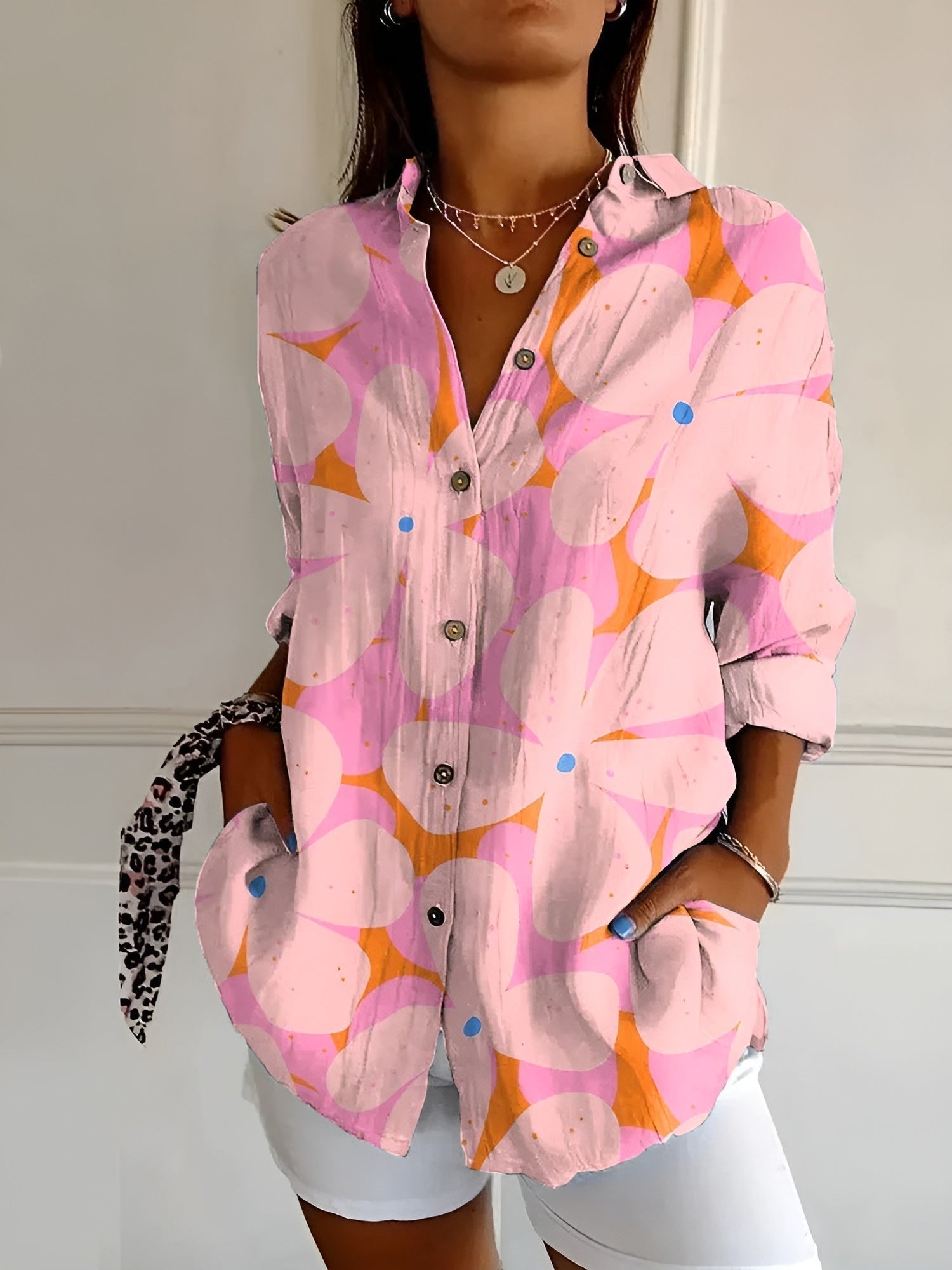 Bella Women's Blouse | Breathable Cotton, Long Sleeve Elegant Top 6