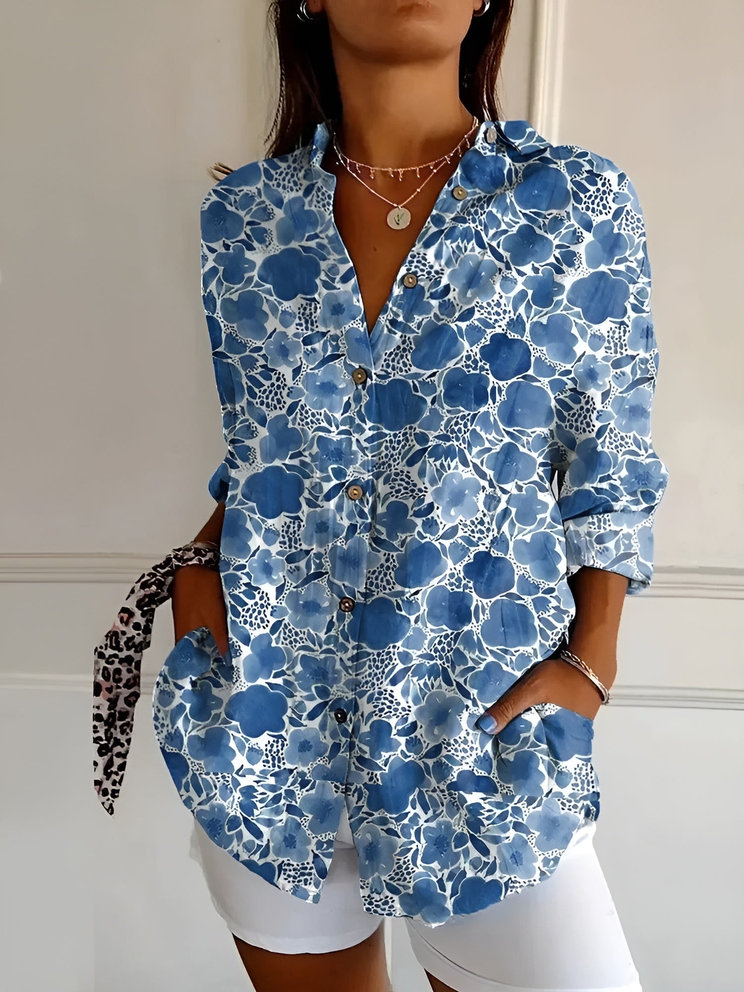 Bella Women's Blouse | Breathable Cotton, Long Sleeve Elegant Top 7