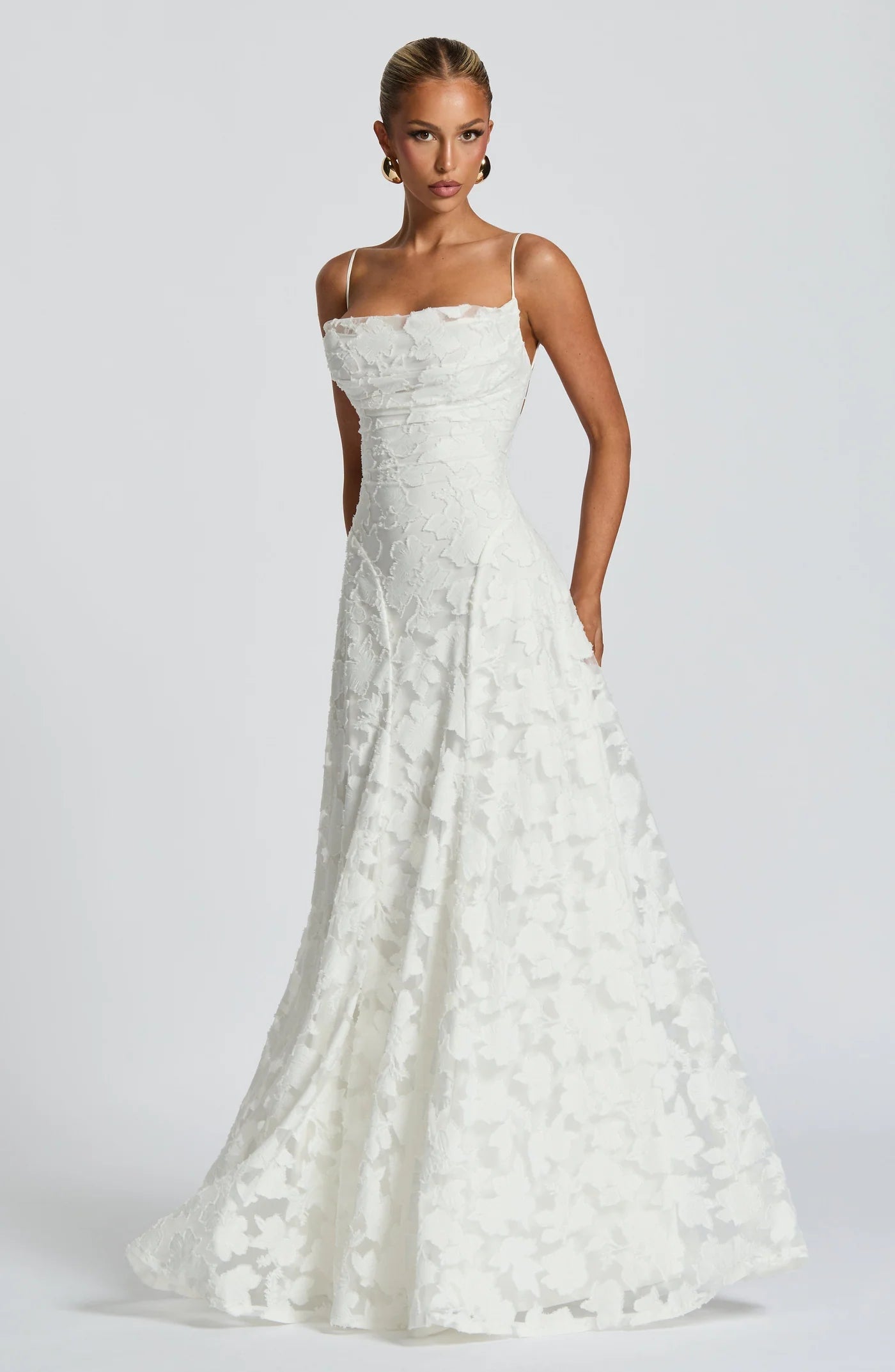 Bella Women's Evening Gown | Floral Motif, Elegant Design 4