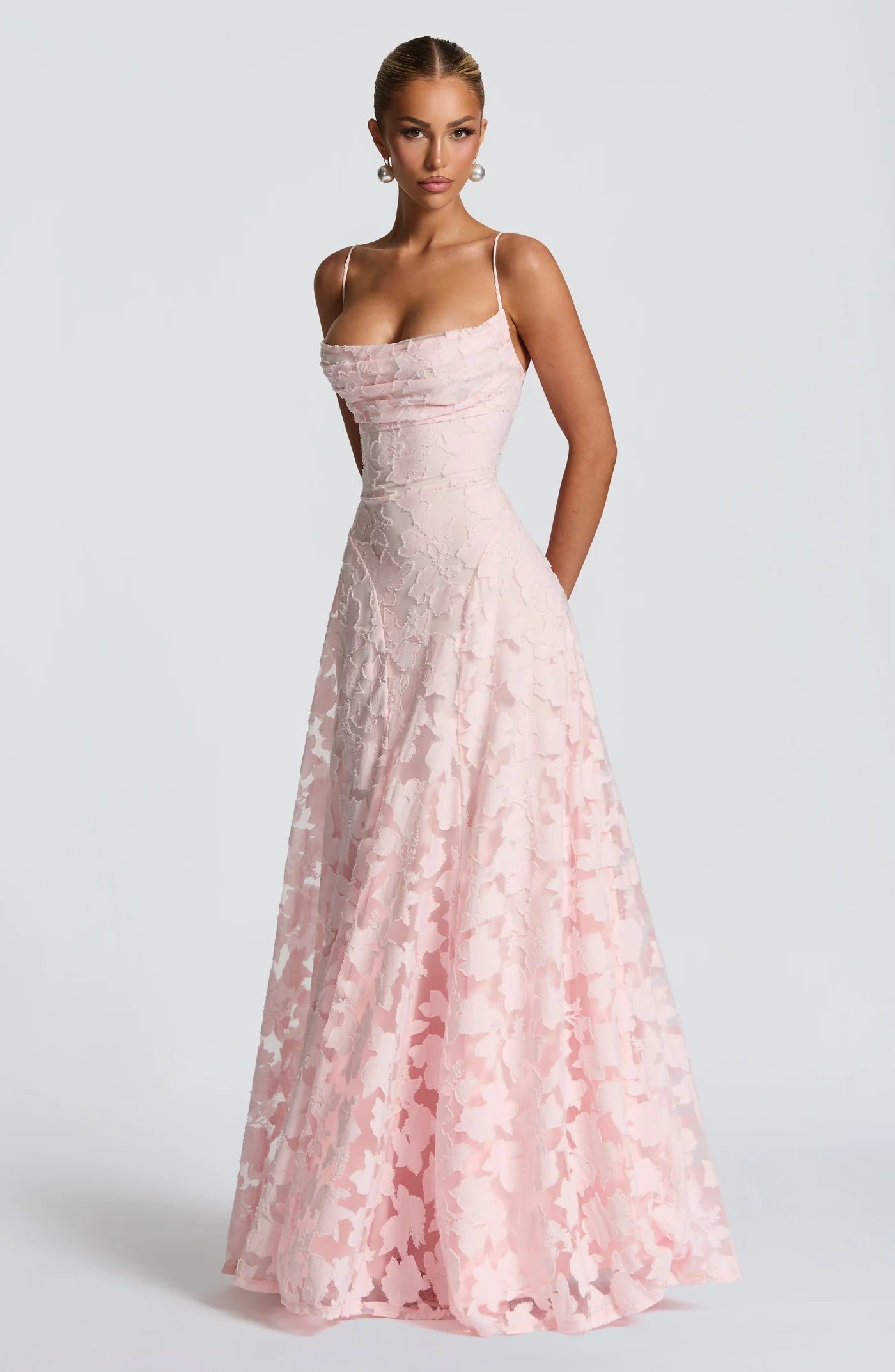 Bella Women's Evening Gown | Floral Motif, Elegant Design 8