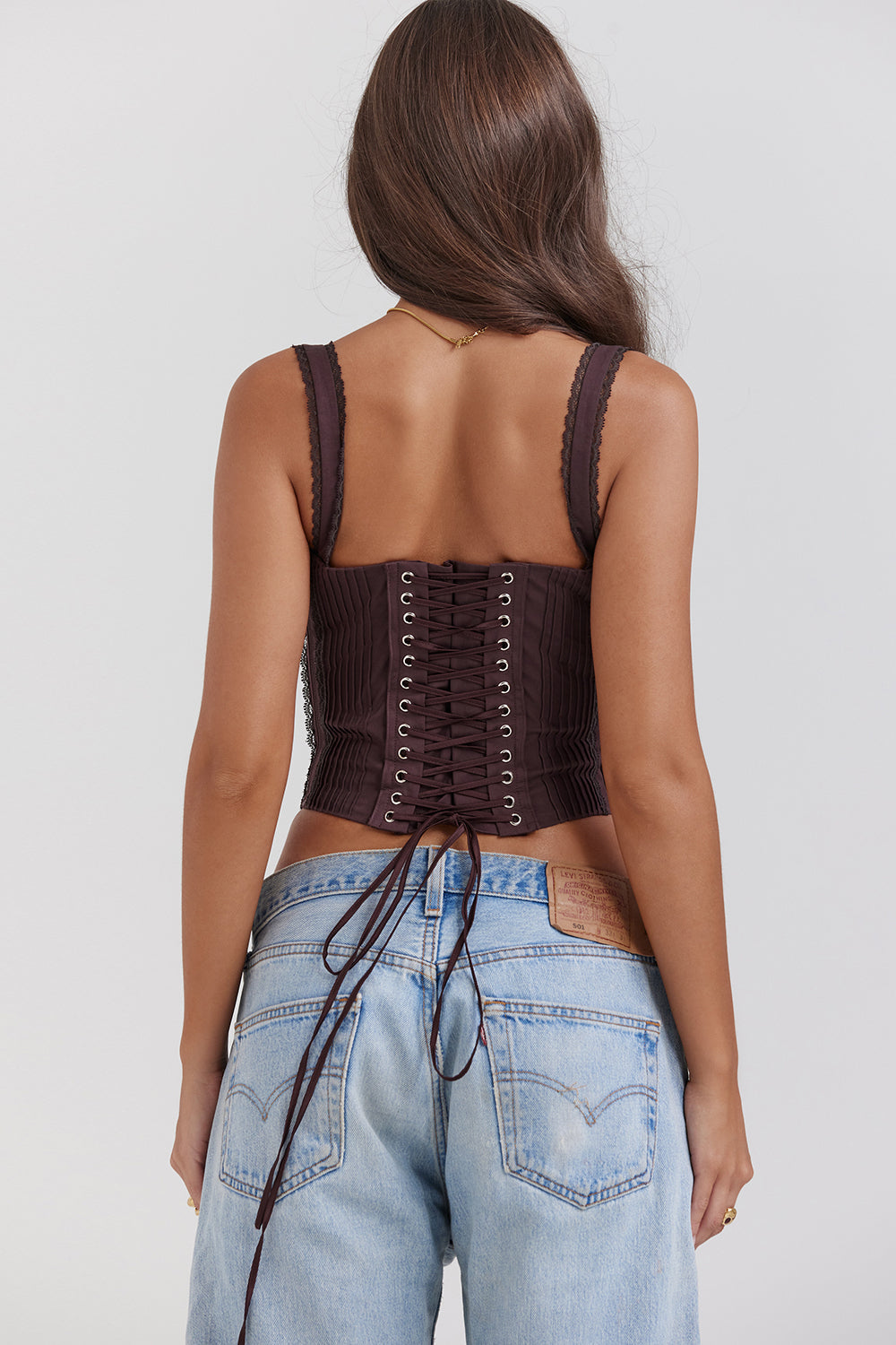 Bella Women's Lace-Up Waist Corset | Cotton Blend with Delicate Lace Trim 1