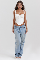 Bella Women's Lace-Up Waist Corset | Cotton Blend with Delicate Lace Trim 8