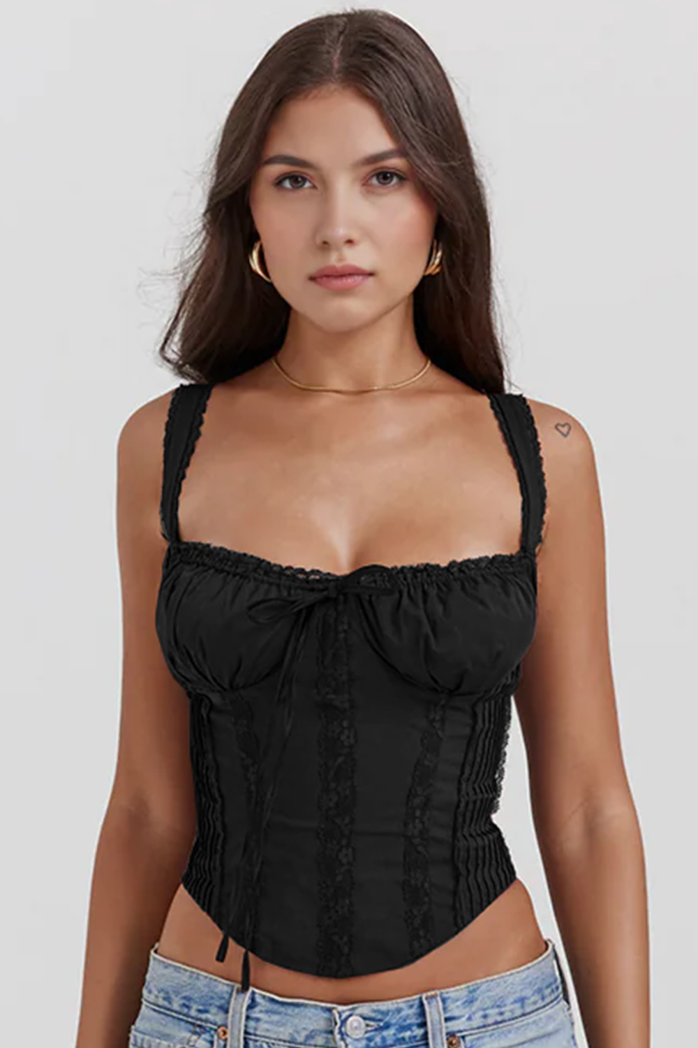 Bella Women's Lace-Up Waist Corset | Cotton Blend with Delicate Lace Trim 9