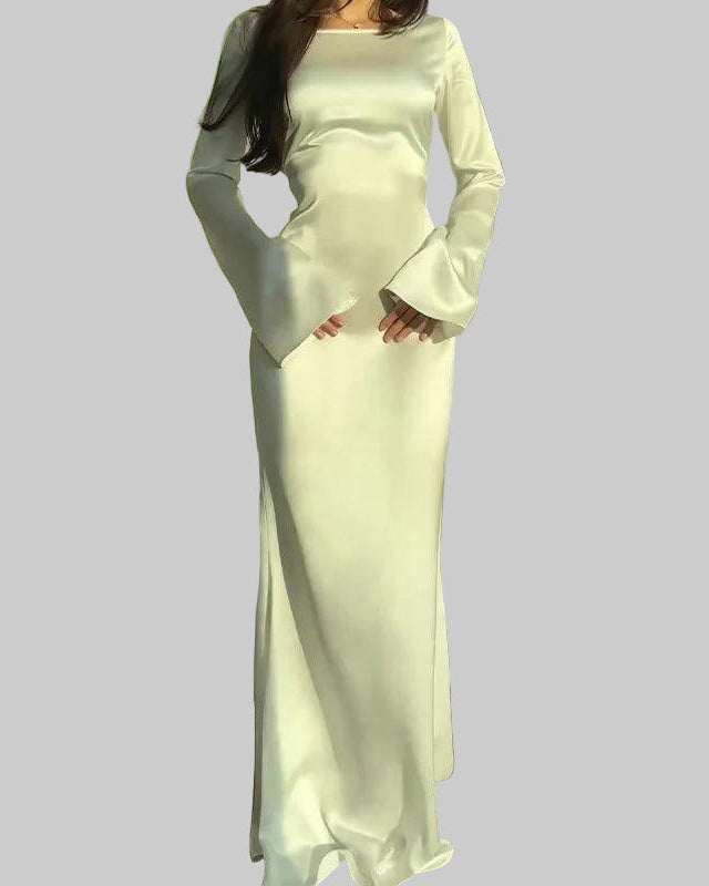 Bella Women's Maxi Dress | Elegant Bell Sleeves, Soft Fabric 1